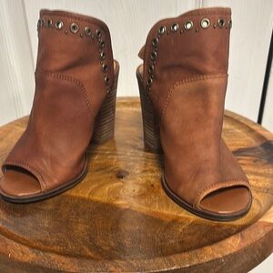 Lucky Brand Brown Heeled Boots with Rustic Charm